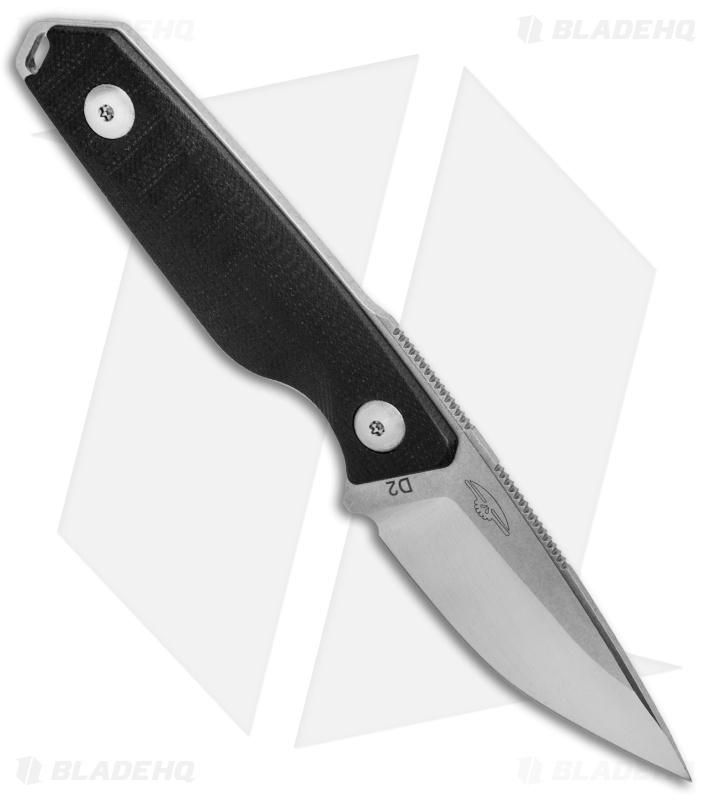 Real Steel Connector Drop Point Fixed Blade Neck Knife Black G-10 (2.25" Satin)