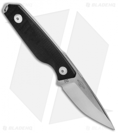 Real Steel Connector Drop Point Fixed Blade Neck Knife Black G-10 (2.25" Satin)