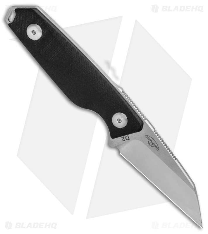 Real Steel Connector Wharncliffe Fixed Blade Neck Knife Black G-10 (2.25" Satin)
