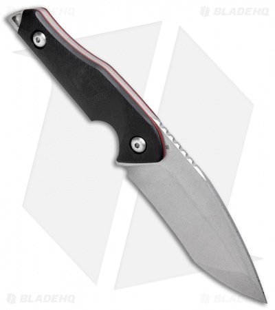 Real Steel Doppler Tactical Fixed Blade Black/Red G-10 (4.25" Stonewash)