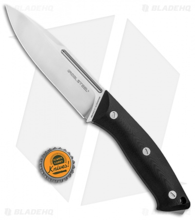 Real Steel Gardarik Fixed Blade Knife Black G-10 (5.13" Satin)