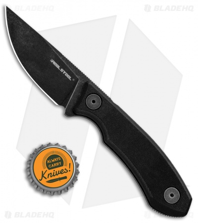 Real Steel Receptor Fixed Blade Neck Knife Black G-10 (2.75" Black Stonewash)