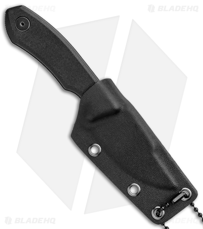 Real Steel Receptor Fixed Blade Neck Knife Black G-10 (2.75" Black Stonewash)