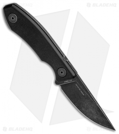 Real Steel Receptor Fixed Blade Neck Knife Black G-10 (2.75" Black Stonewash)