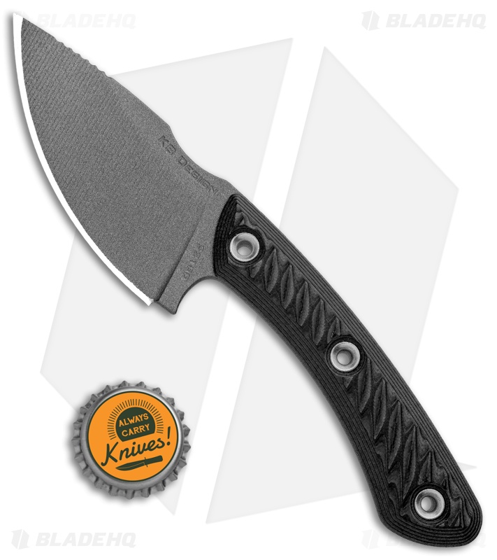 RMJ Tactical Nomad Fixed Blade Knife Black G-10 (3.6" Tungsten Cerakote)