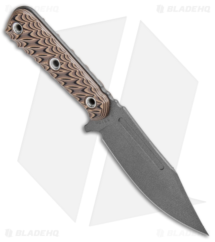 RMJ Tactical UCAP Fixed Blade Knife Hyena Brown G-10 (4.25" Gray)