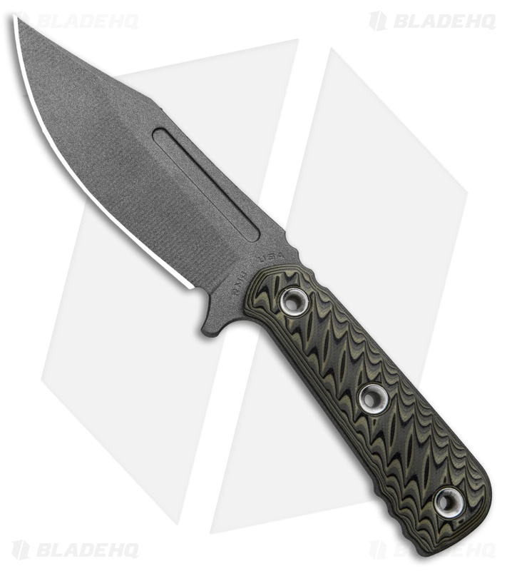 RMJ Tactical UCAP Fixed Blade Knife Dirty Olive G-10 (4.25" Gray)