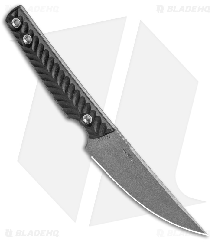 RMJ Tactical Unmei Fixed Blade Knife Hyena Black (3.875" Tungsten Cerakote)