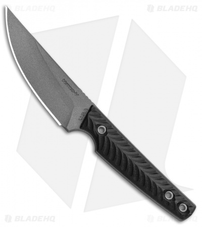 RMJ Tactical Unmei Fixed Blade Knife Hyena Black (3.875" Tungsten Cerakote)