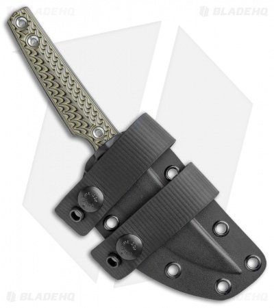 RMJ Tactical Unmei Fixed Blade Knife Dirty Olive G-10 (3.875" Tungsten Cerakote)