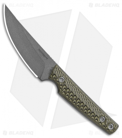 RMJ Tactical Unmei Fixed Blade Knife Dirty Olive G-10 (3.875" Tungsten Cerakote)