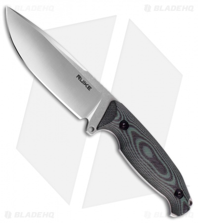 RUIKE Jager Fixed Blade Knife Green/Black G-10 (4.5" Stonewash) F118