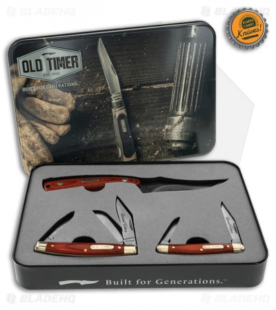 Old Timer 3pc Fixed/Folders w/ Rose Wood Handles (Satin Finish)
