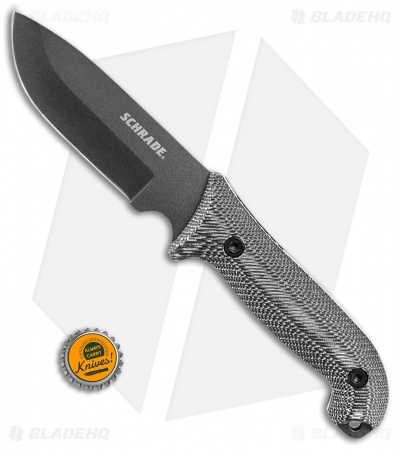 Schrade Frontier Full Tang Fixed Blade Knife Gray Micarta (5" Black) SCHF51M