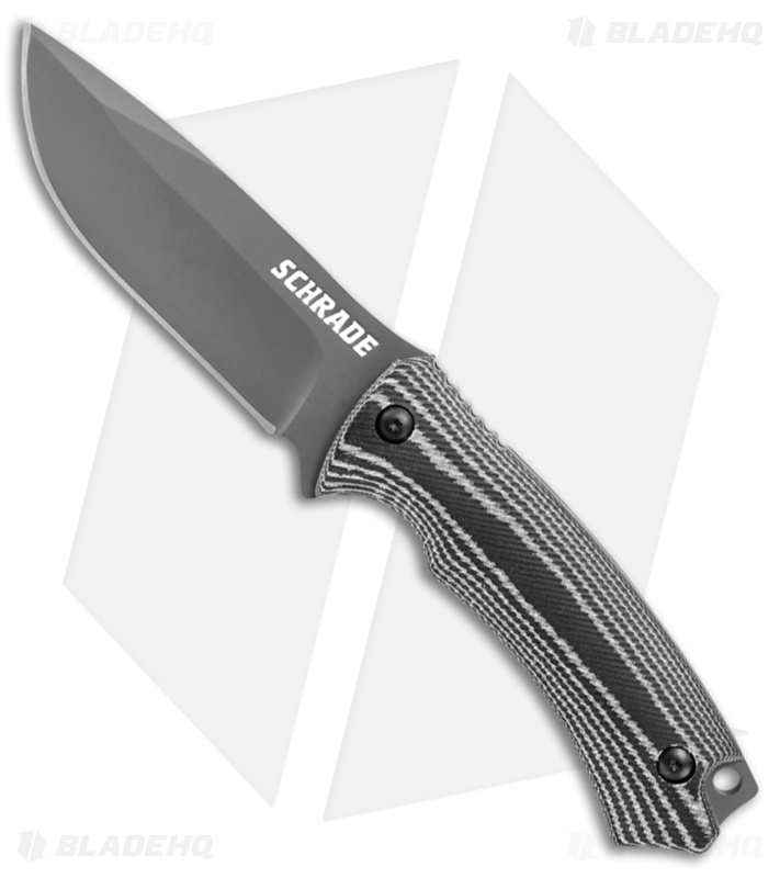 Schrade Full Tang Fixed Blade Knife Gray Micarta (4.1" Gray) SCHF61