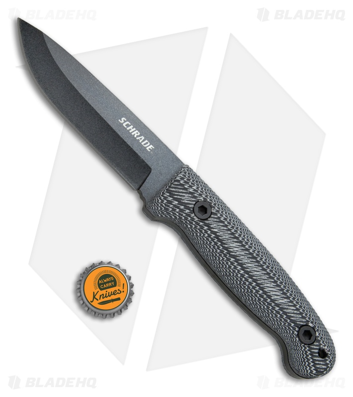Schrade Large Frontier Fixed Blade w/ Ferro Rod (4.3" Black SW) SCHF56LM