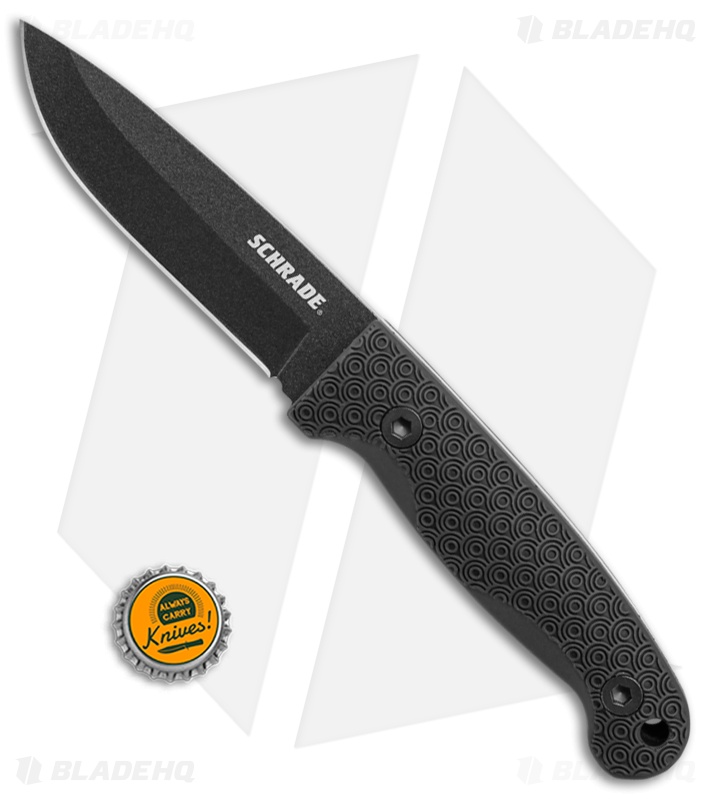 Schrade Large Frontier Fixed Blade Black TPE (4.3" Black) SCHF56L