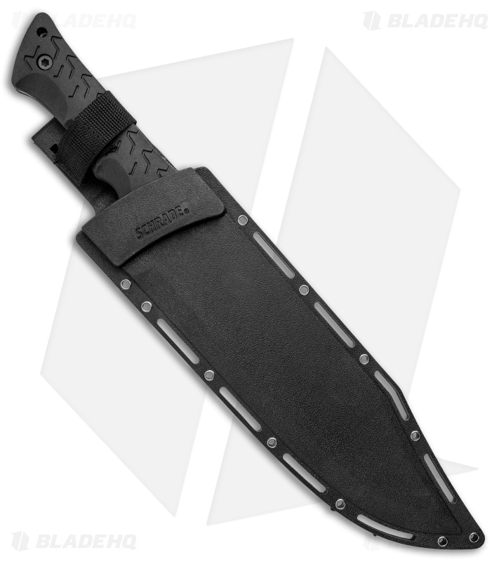 Schrade Leroy Bowie Fixed Blade Knife Black TPE (10.25" Gray) SCHF45