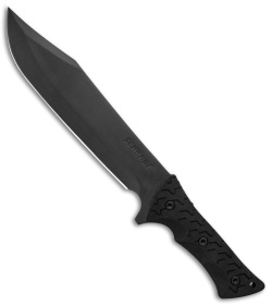 Schrade Leroy Bowie Fixed Blade Knife Black TPE (10.25&quot; Gray) SCHF45 | 46187