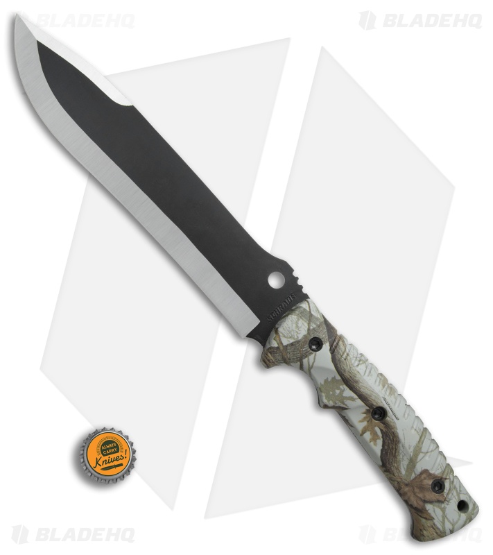 Schrade Mini Machete Fixed Blade Knife Camo (8.75" Black) 