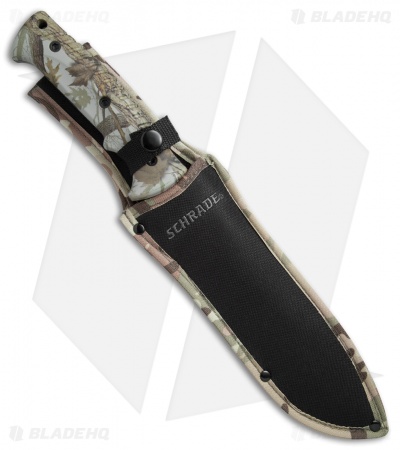 Schrade Mini Machete Fixed Blade Knife Camo (8.75" Black) 