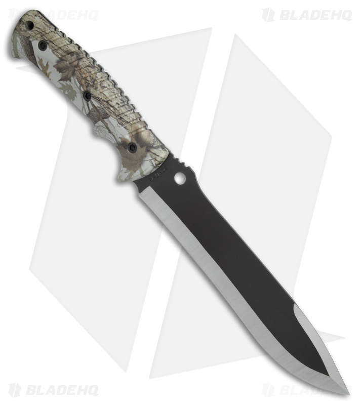 Schrade Mini Machete Fixed Blade Knife Camo (8.75" Black) 