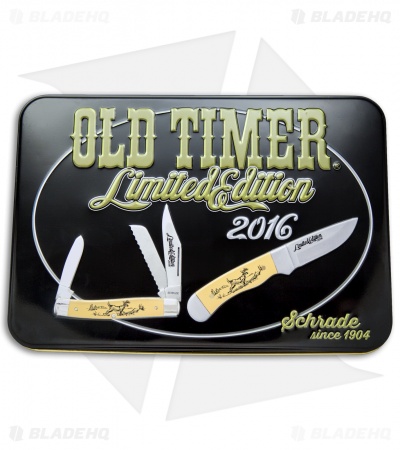  Old Timer 2016 Limited Edition Knife Gift Set Yellow Scrimshaw 