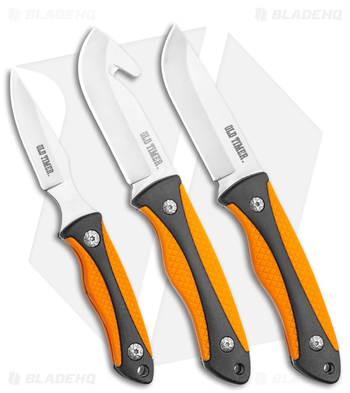 Schrade Old Timer Blaze/Black 3-Piece Kit - Blade HQ