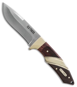 Schrade Old Timer Pioneer Fixed Blade Knife Brown Wood (4" Satin) SCH30OT 