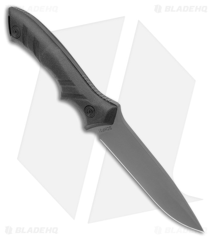 Schrade SCHF31 Drop Point Fixed Blade Knife Black TPE (4.5" Gray)