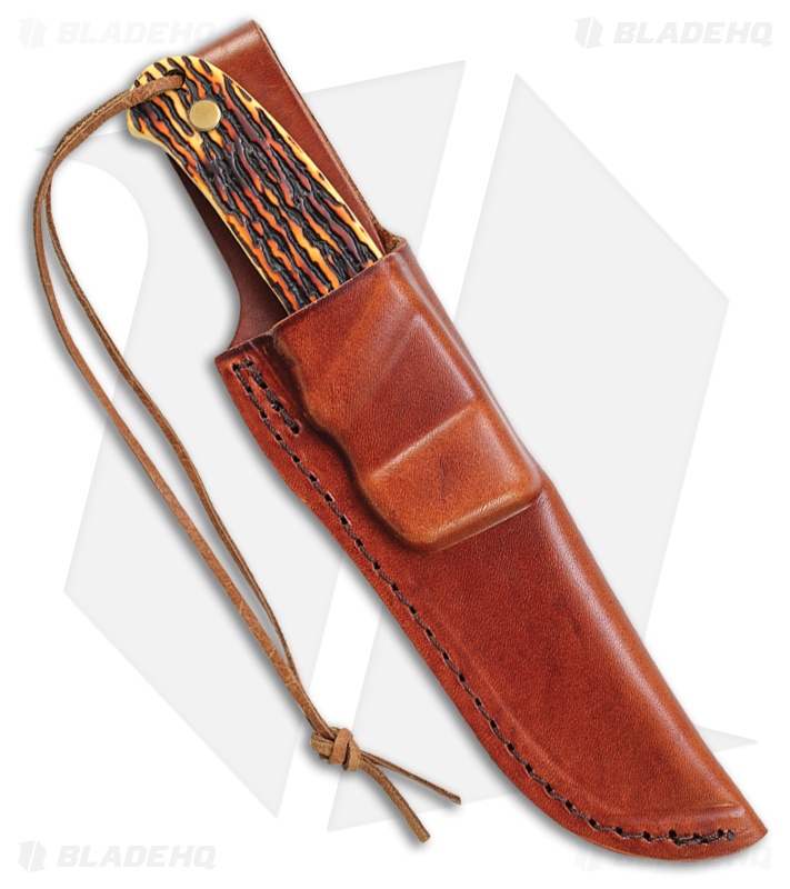 Schrade Uncle Henry Pro Hunter Fixed Blade Knife Brown Staglon (3.625" Satin)