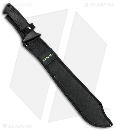Schrade Clip Point Machete Fixed Blade w/ Sawback (14.8" Black) SCMACH2CP