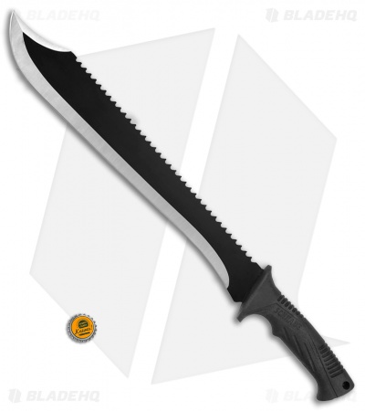 Schrade Clip Point Machete Fixed Blade w/ Sawback (14.8" Black) SCMACH2CP