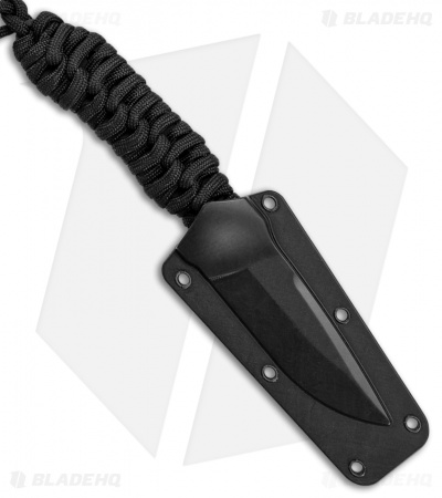 Schrade Full Tang Neck Knife Black Paracord (2.7" Black) SCHF46