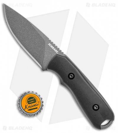 Schrade Mini Frontier Fixed Blade Knife Black Grivory (3.5" Black)