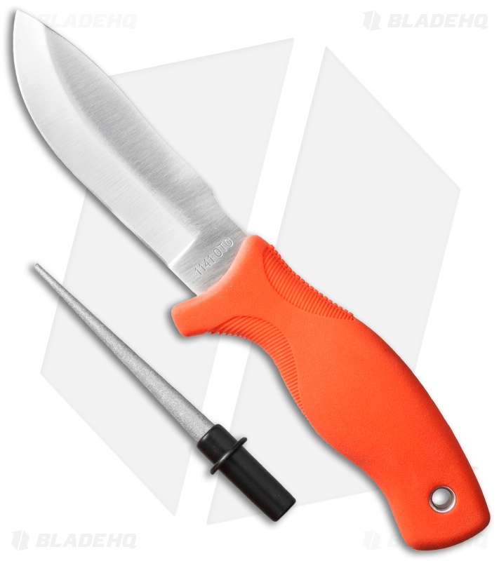 Old Timer Outfitter Fixed Blade Knife Orange (4" Satin)