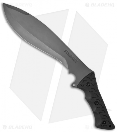 Schrade Jethro Fixed Blade Machete Knife Black TPE (11.6" Gray) SCHF48