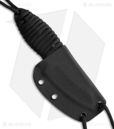 Schrade 406 Fixed Blade Neck Knife Cord Wrap (2.5" Black) SCH406N