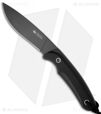 Kizlyar Supreme Knives Savage AUS-8 Fixed Blade Knife (5" Black Plain)