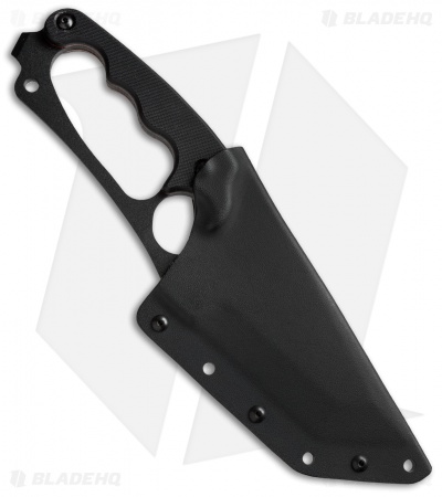 SLYSTEEL Shark Tooth Tactical I Fixed Blade Knife (3.5" Black Serr)