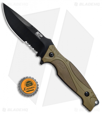 M&P M2.0 Fixed Blade Knife Brown (4.1" Black Serr) 1085882