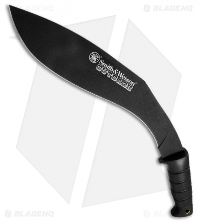 Smith & Wesson SWBH Bush Hog Kukri Machete Black Fixed Blade Knife/Rubber Handle 