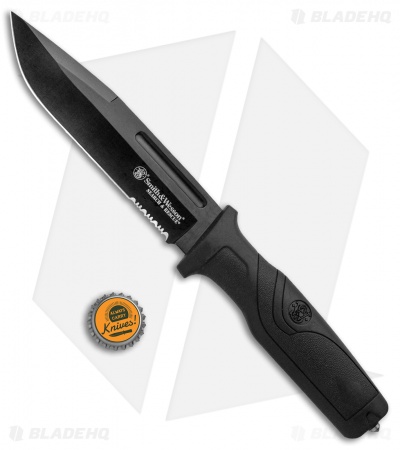 Smith & Wesson Search & Rescue Fixed Blade Knife Black (6" Black Serr) 1100070