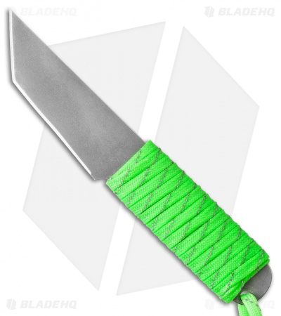 Snody Knives Custom Urban Tanto Fixed Blade Knife Neon Green (3" Satin)