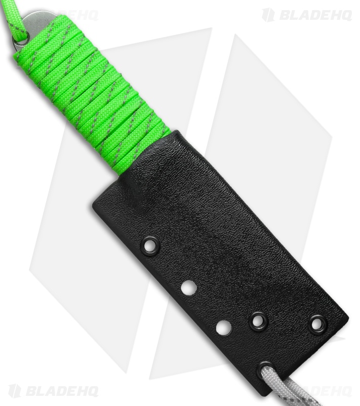 Snody Knives Custom Urban Tanto Fixed Blade Knife Neon Green (3" Satin)