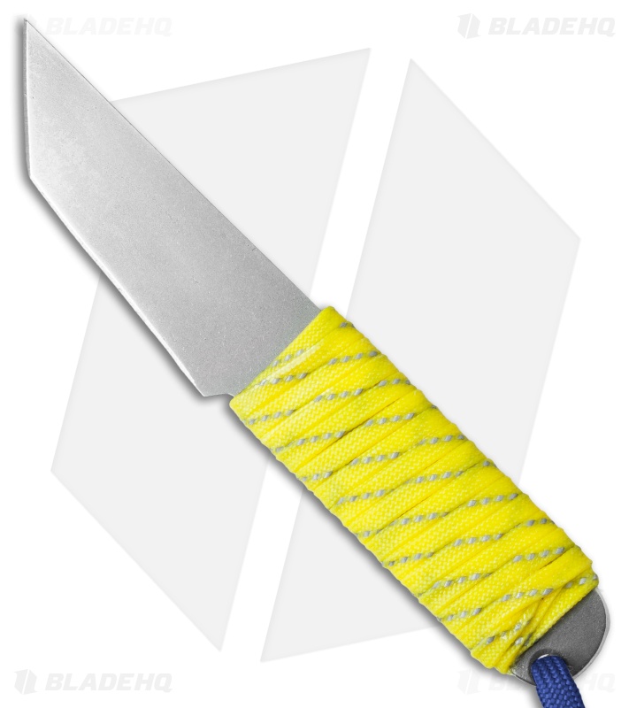 Snody Knives Custom Urban Tanto Fixed Blade Knife Neon Yellow (3" Satin)
