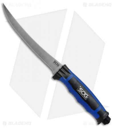 SOG Bladelight Fillet Fishing Knife w/ LEDs (6.0" Satin Plain) BLT31K
