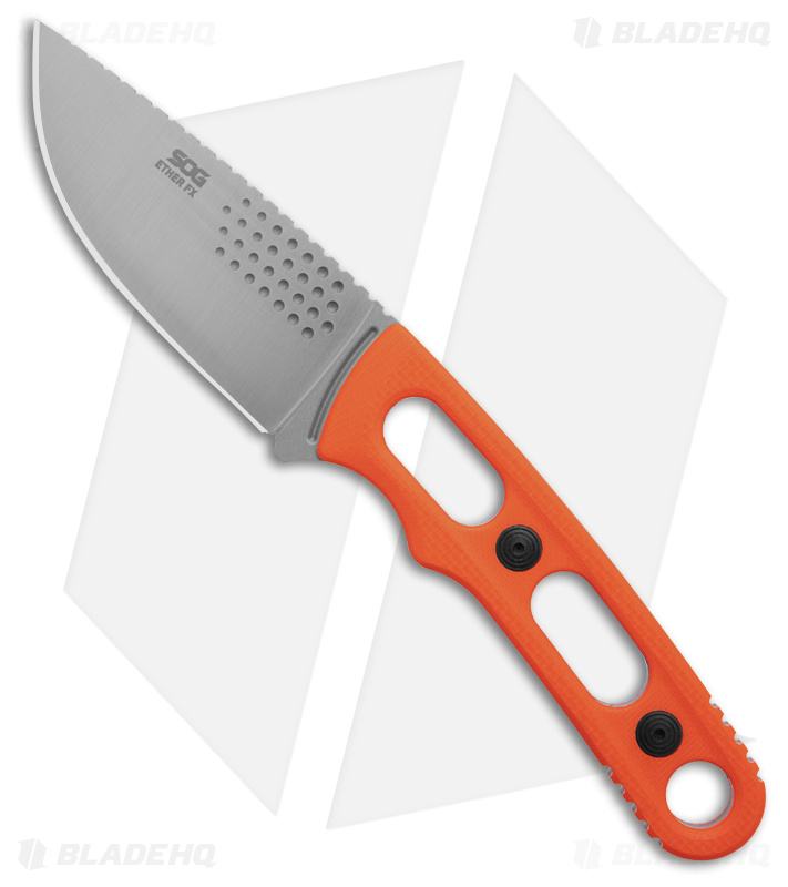 SOG Ether FX Fixed Blade Knife G-10 Blaze Orange - Blade HQ