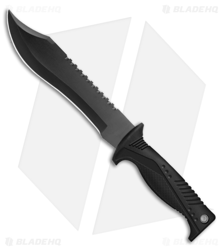 SOG HQ Pinnacle Fixed Blade Bowie Knife Black GRN Black