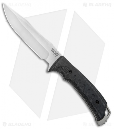 SOG Pillar Fixed Blade Knife Black Canvas Micarta (5" Satin)